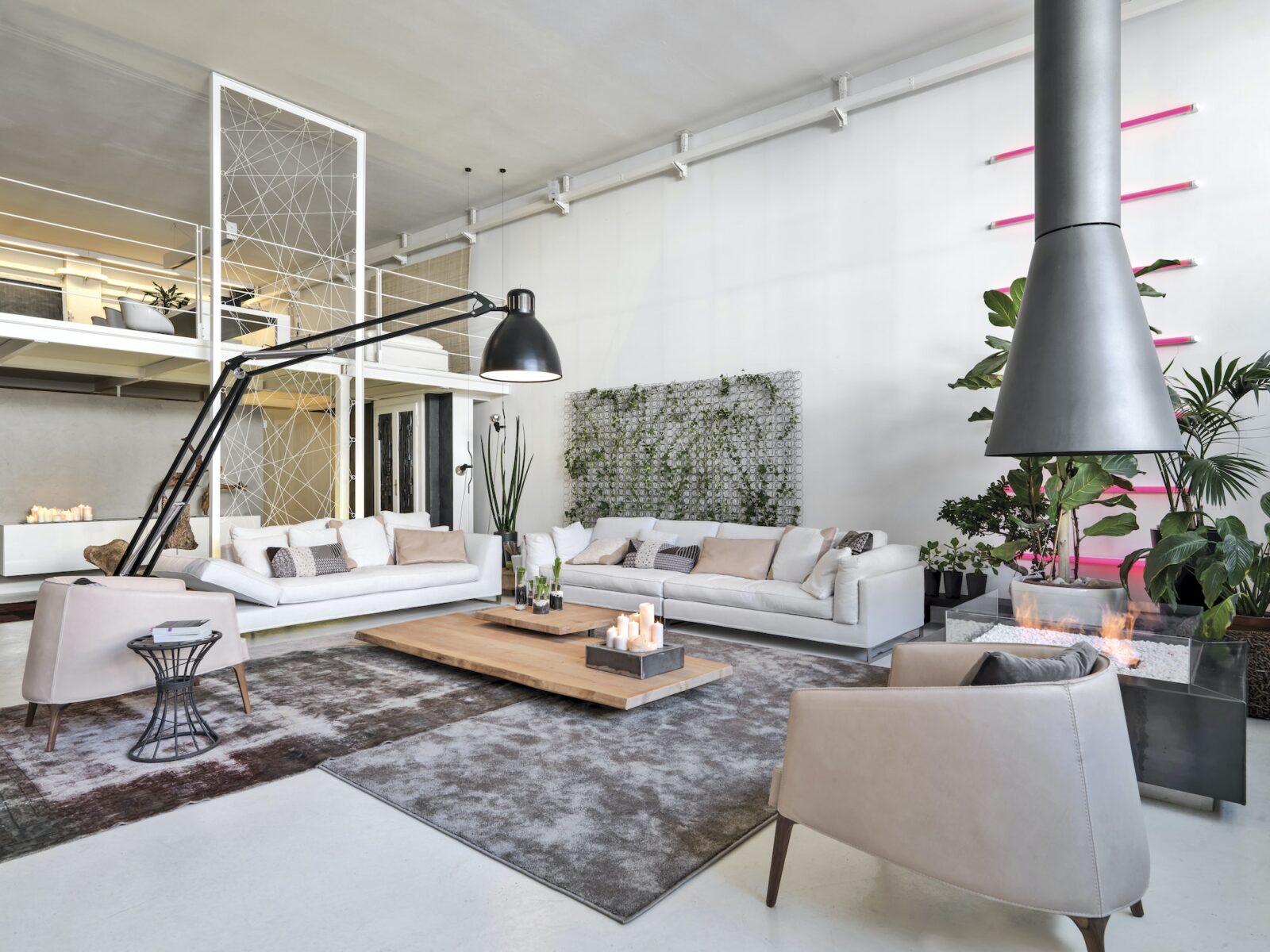 10 Cool Modern Living Room Ideas with Large Concrete Fireplace To Bring A Cozy Touch