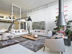10 Cool Modern Living Room Ideas with Large Concrete Fireplace To Bring A Cozy Touch