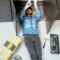 Man repairing kitchen plumbing