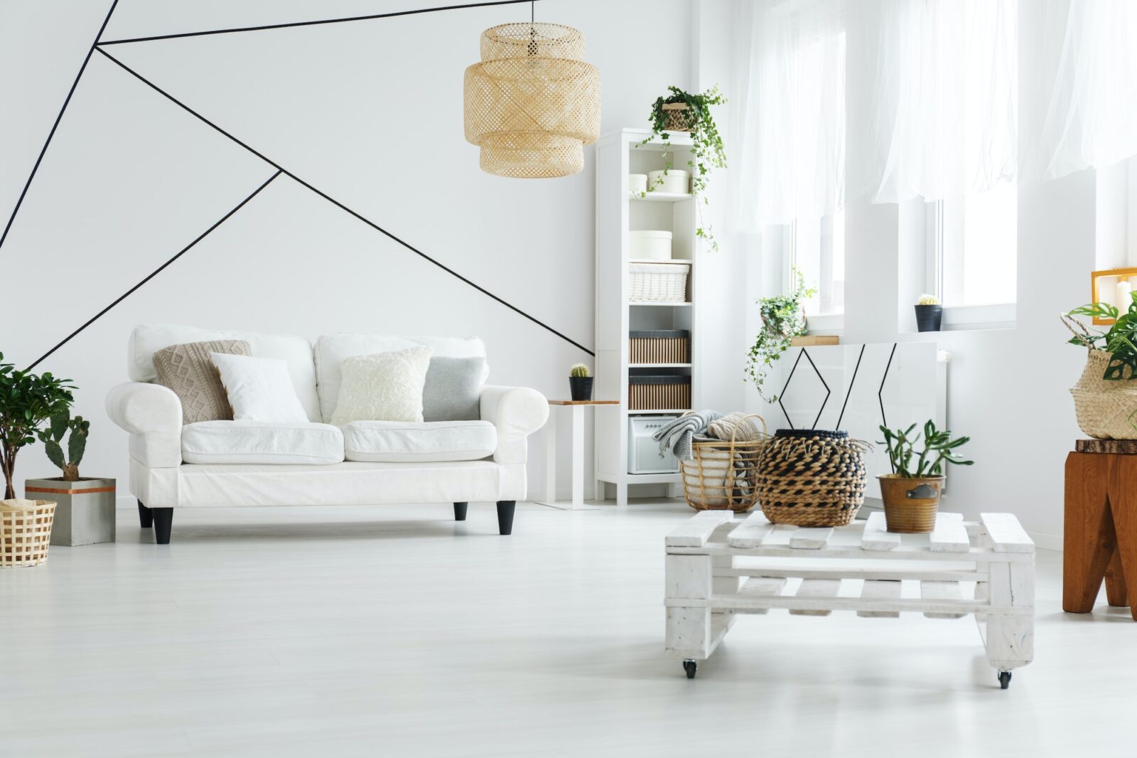 White living room