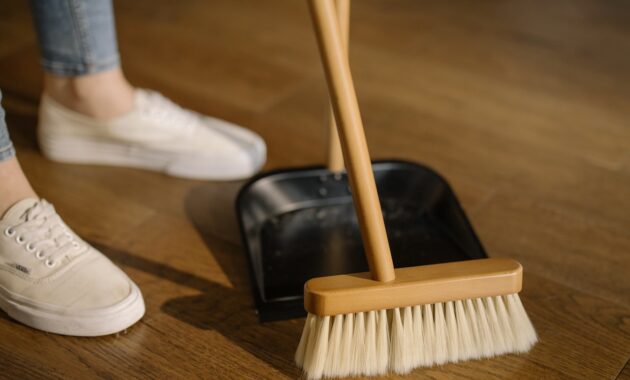 A Woman Cleaning The Floors In Her Home