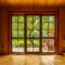 Big window showcase wooden interior