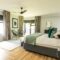 Interior of modern bedroom with furniture at home