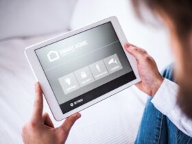 A tablet with smart home screen.