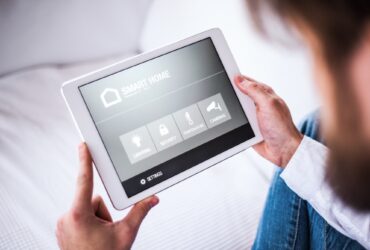 A tablet with smart home screen.