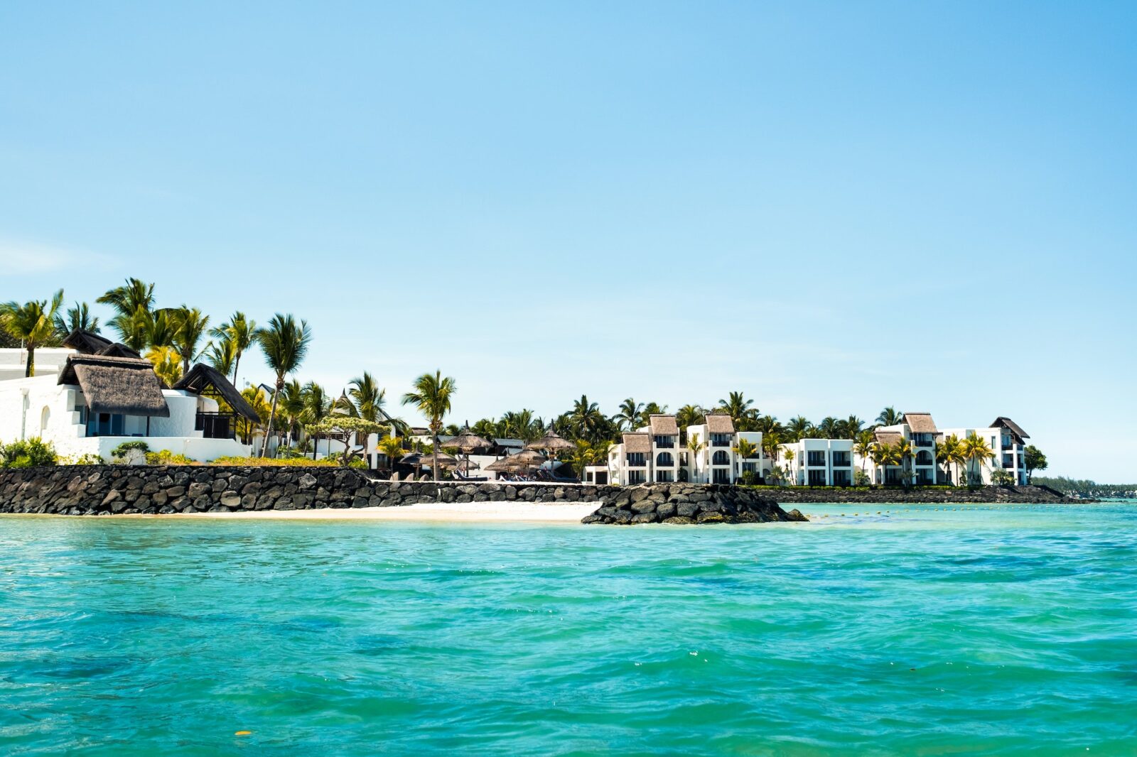 Beach and resort on the east coast of Mauritius