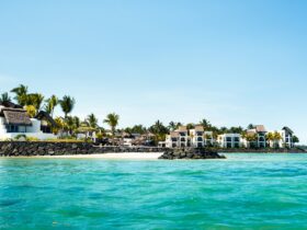 Beach and resort on the east coast of Mauritius