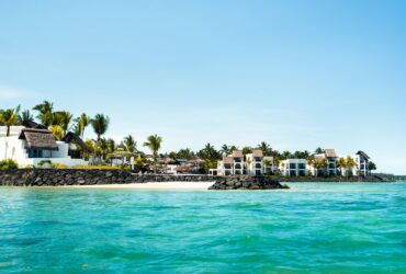 Beach and resort on the east coast of Mauritius