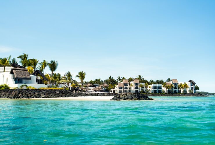 Beach and resort on the east coast of Mauritius