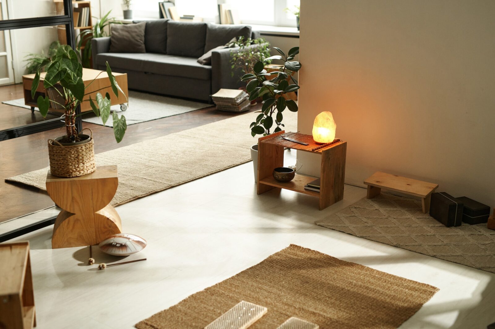 Big modern room for meditation activity
