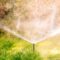 Close up details of automatic lawn pop-up sprinkler. Details of irrigation