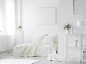 Cozy, white bedroom interior