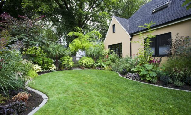 House and Landscaped Yard