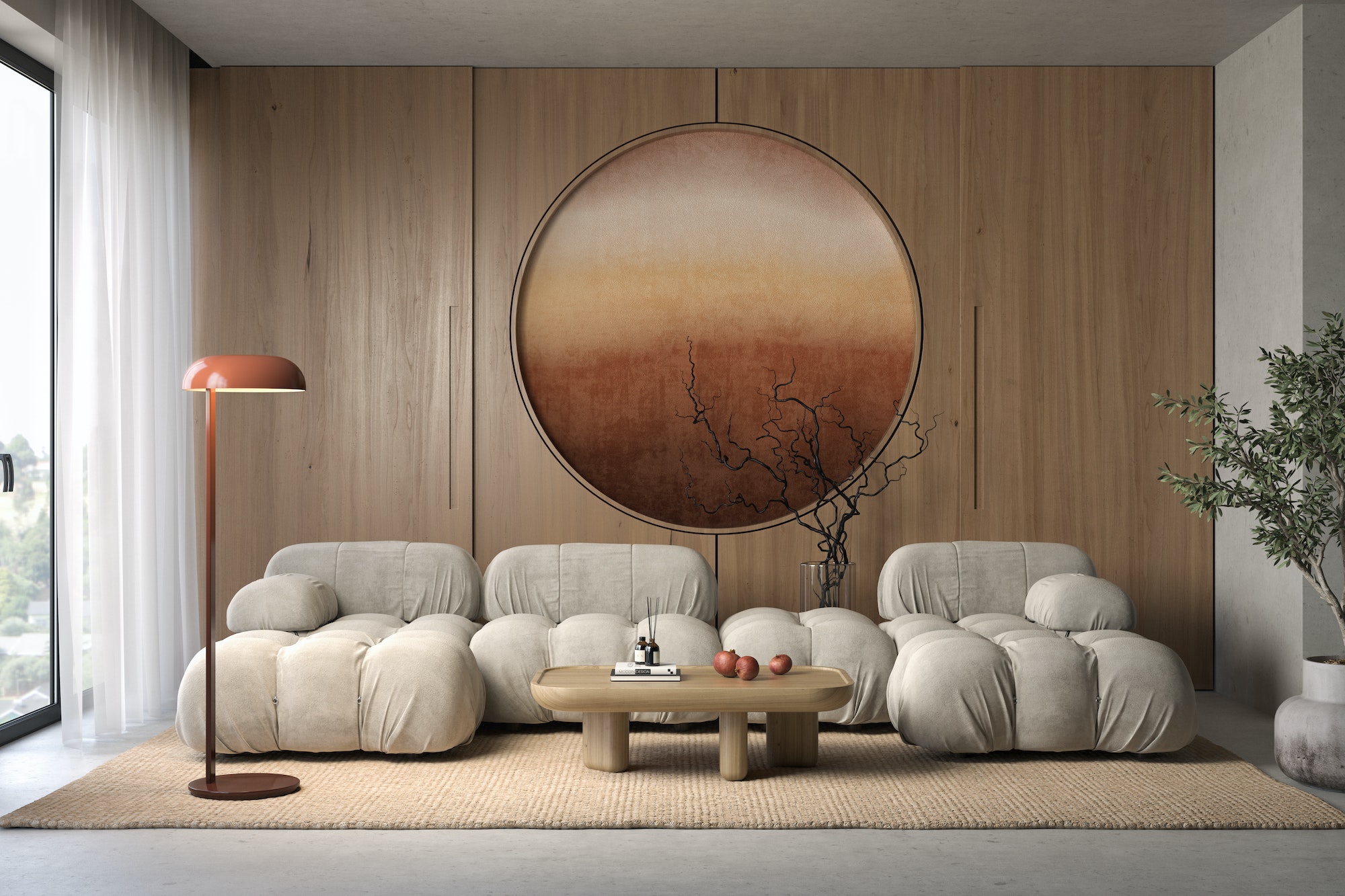 Japandi style conceptual interior room