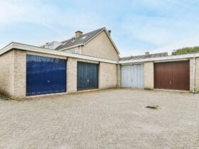 Lovely street with garages