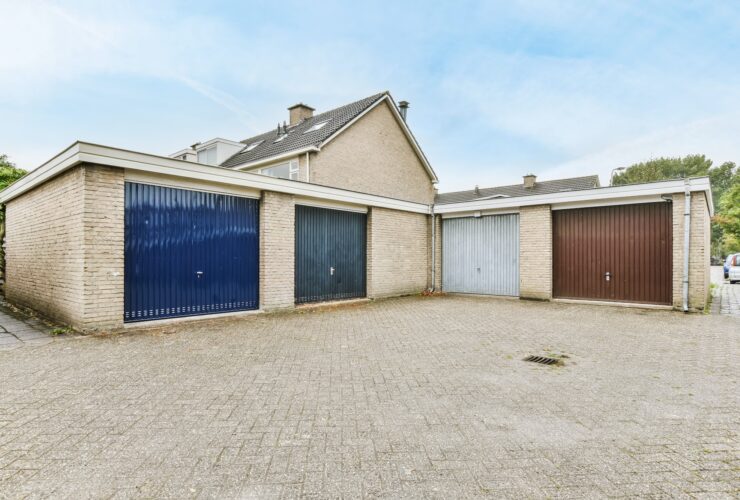 Lovely street with garages