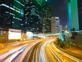 modern city at night