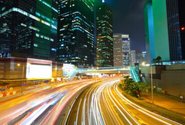 modern city at night
