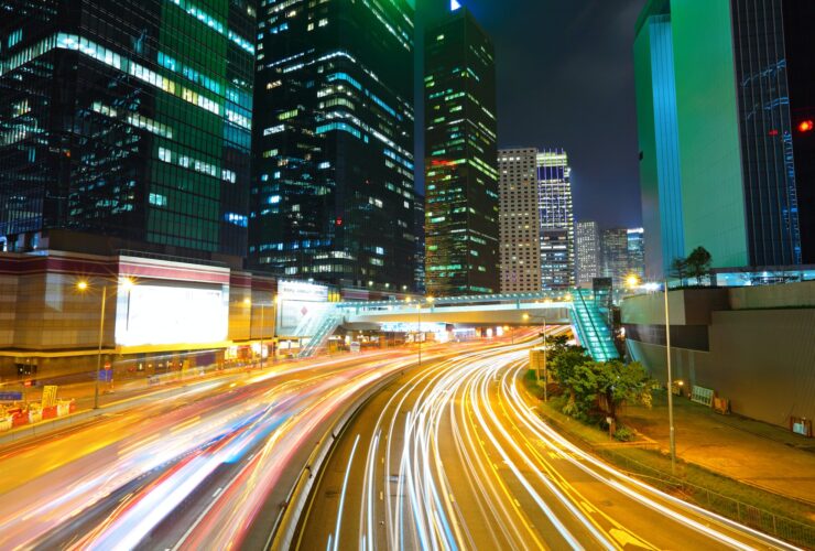 modern city at night