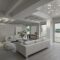 Modern Living Room in the Attic Room with Wooden Floor