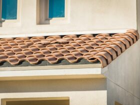Newly Developed House Roof Tiles Close Up