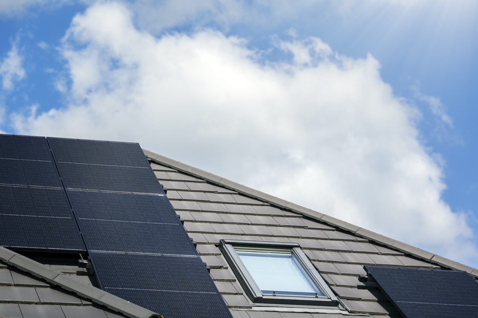 Photovoltaic panels on the house roof