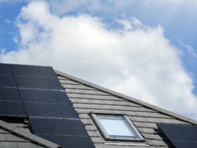 Photovoltaic panels on the house roof