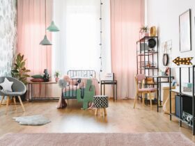 Pink girl room interior