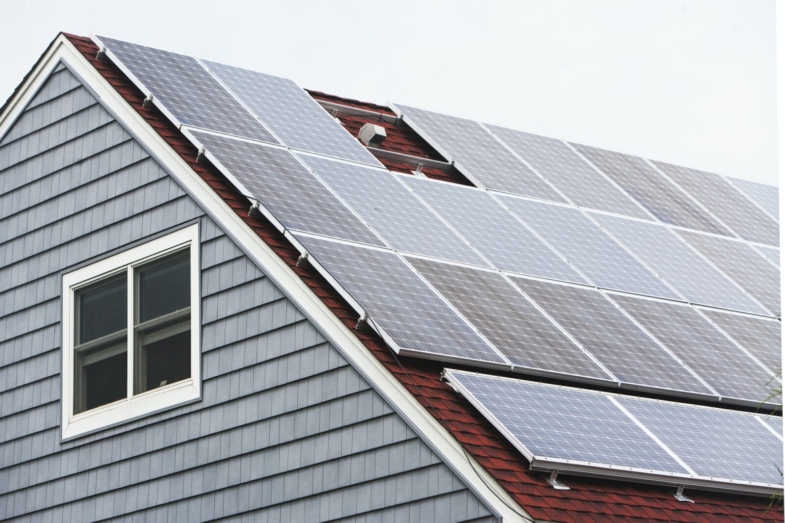 Solar panelled roof, Long Beach, New York, USA