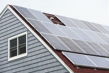 Solar panelled roof, Long Beach, New York, USA