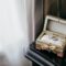 Two wedding rings in beautiful box. Nice jewellery for special day. Wedding silver rings in gift box