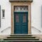 Vintage old doors and windows on the facade of the house.