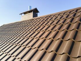 Closeup Of House Roof Top Covered With Metallic Sh 2023 09 20 08 01 53 Utc