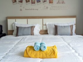 Closeup Towel Over The Bedroom For Service The Cus 2022 12 16 03 24 10 Utc