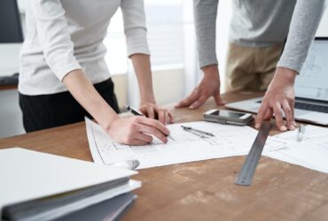 Japanese architects at a casual office meeting