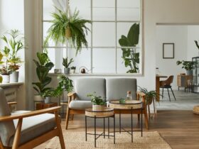 Modern scandinavian interior of living room