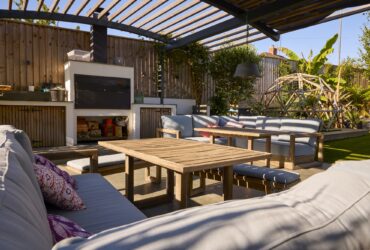 Outdoor Seating Area And Garden Of Modern House