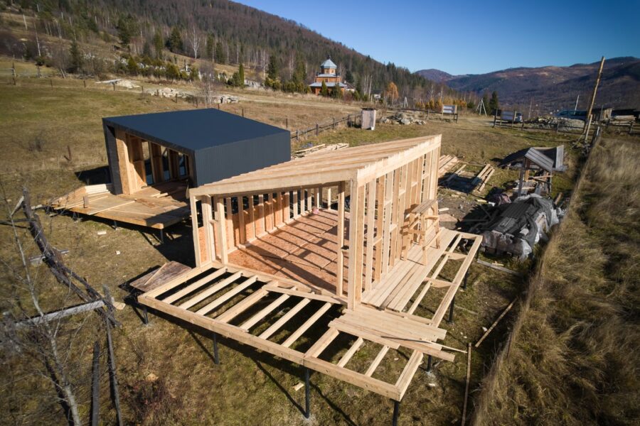 Timber Frame House On Pile Foundation Under Constr 2022 08 19 07 10 12 Utc