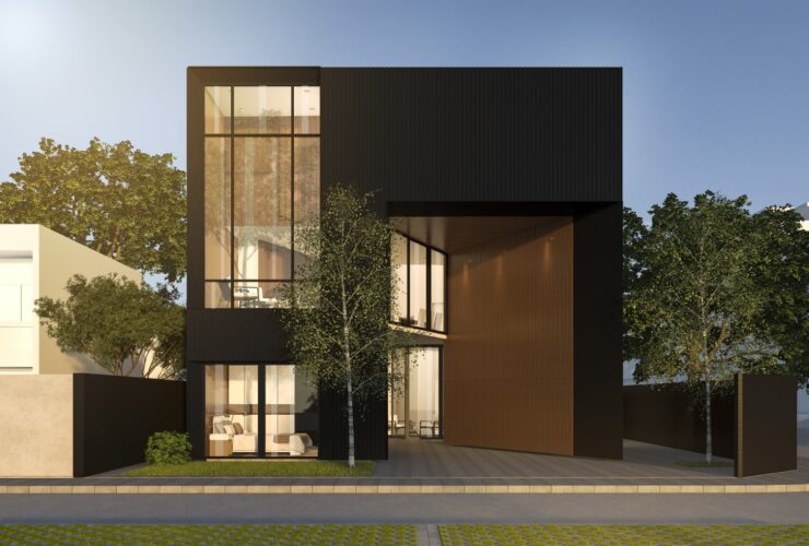 3d Rendering Black Minimal Wood And Black House 2021 08 27 22 15 21 Utc