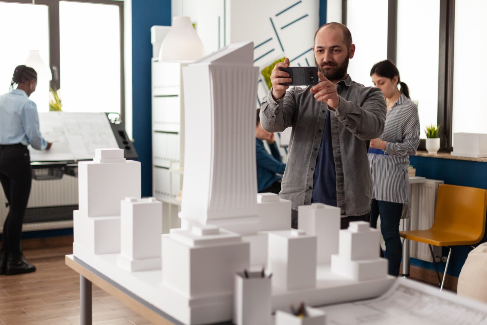 Architect Profession Man Looking At Maquette Layou 2022 07 15 22 16 10 Utc