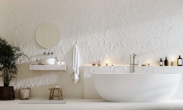 Modern Bathroom Interior Mock Up With Bathtub Sin 2022 02 12 01 47 21 Utc