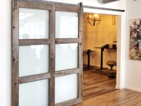 Reclaimed Wood And Glass Sliding Barn Door 2022 11 16 19 10 18 Utc