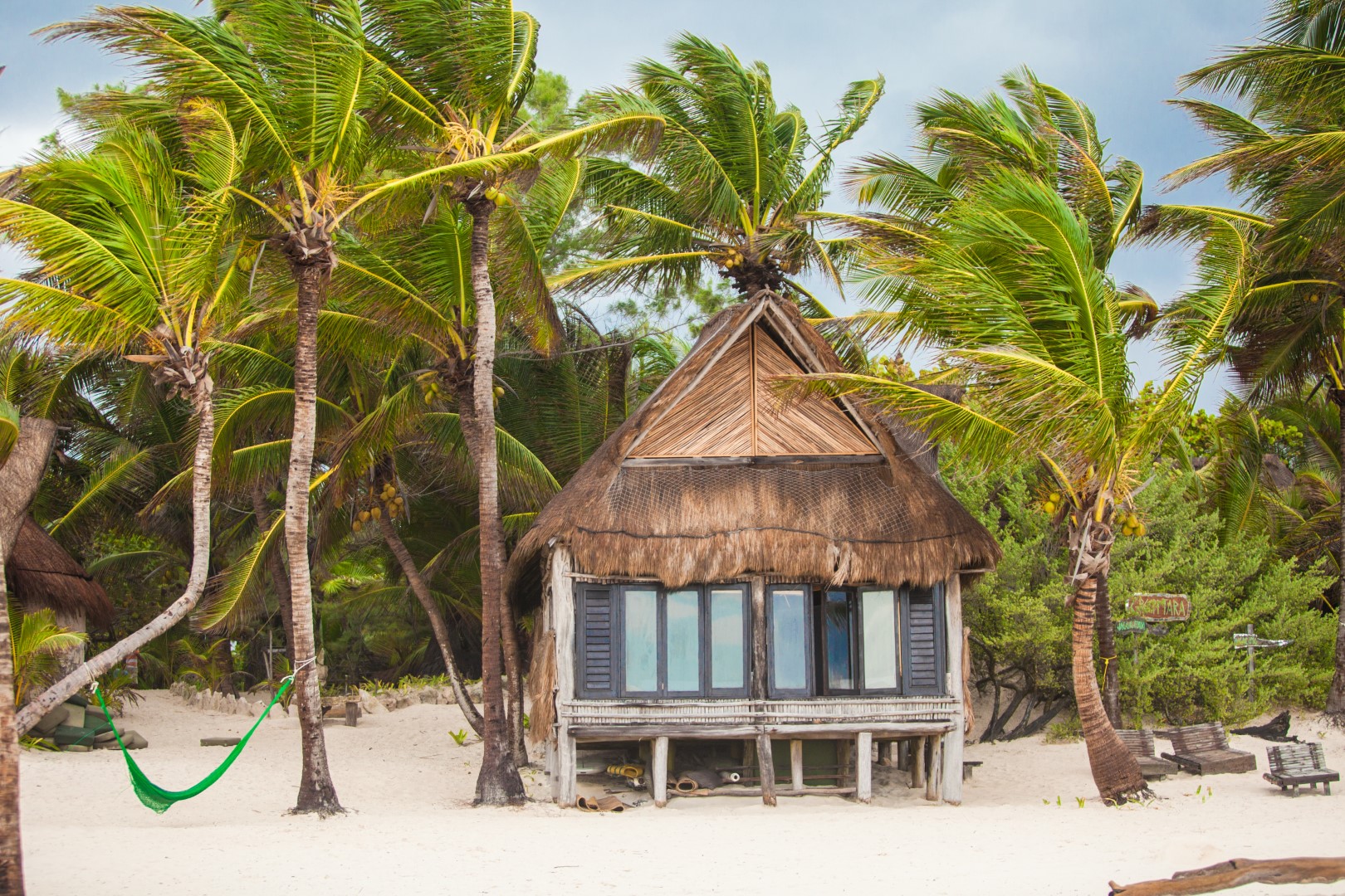 Tropical Beach House On Ocean Shore Among Palm Tre 2021 08 27 09 44 11 Utc