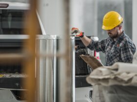 Worker Preparing Hvac Air Circulation Elements For 2022 12 16 11 48 36 Utc