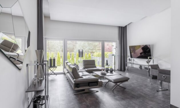 Big Window In Trendy Grey Living Room Interior Of 2021 08 29 11 44 49 Utc