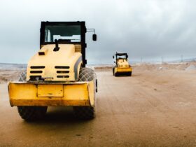 Industrial Roadworks At Highway With Heavy Duty M 2021 08 26 15 28 01 Utc