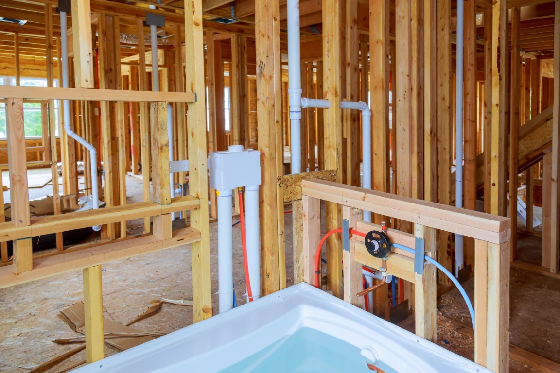 Interior Wall Framing With Piping And Bathroom Ins 2023 11 27 05 22 52 Utc