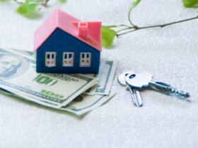 Model House Stands Next To Green Trees Dollars An 2023 11 27 05 06 28 Utc