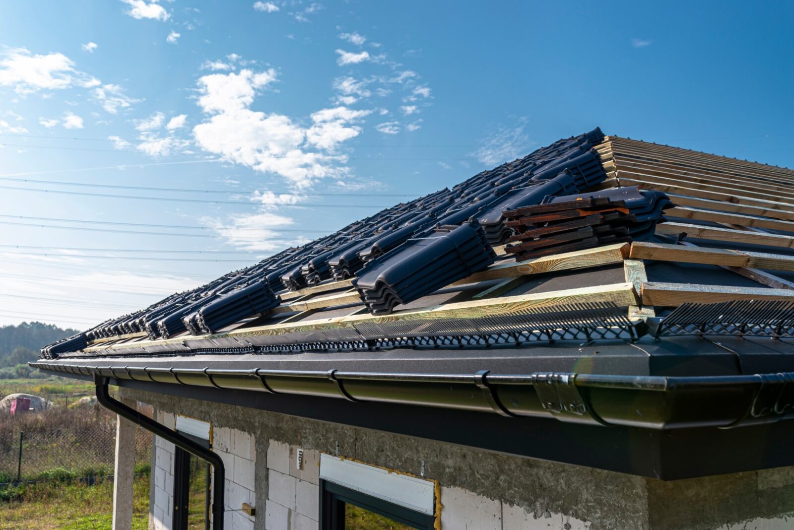 Roof Ceramic Tile Arranged In Packets On The Roof 2023 11 27 04 56 41 Utc