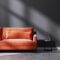 Red Sofa With Black Coffee Table In Empty Room Wit 2023 11 27 04 58 06 Utc